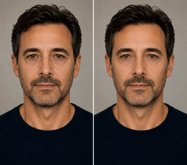 Avant / Après de Weniger Augenringe