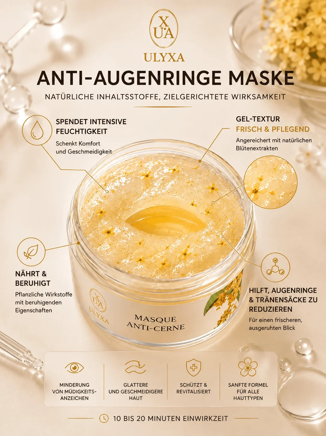 Anti-Augenringe- und Anti-Falten-Maske